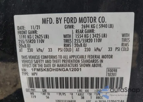 2022 Ford Explorer Xlt from USA, damaged, VIN 1FMSK8DH0NGA12001